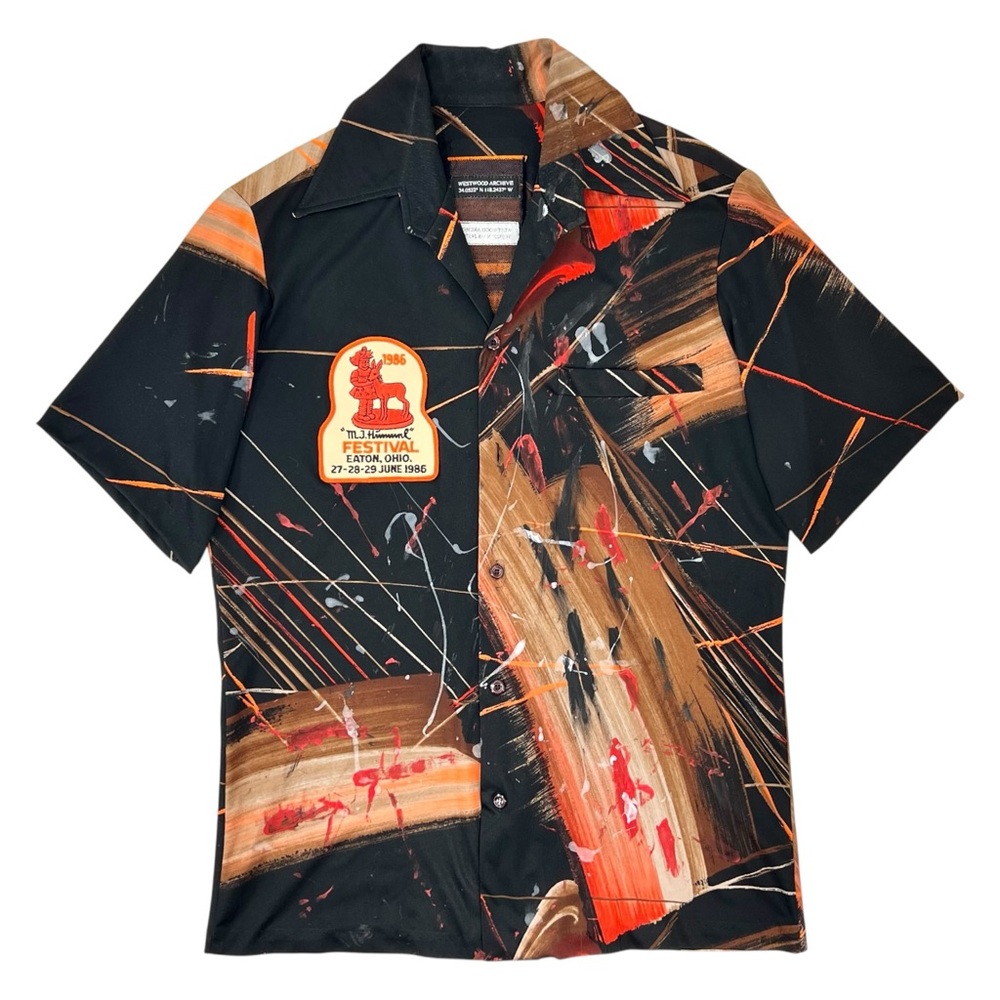 RARE Westwood Archive Black Upcycled Distressed Oversized Button Up Shirt